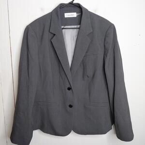 Calvin Klein Blazer Womens 20W Career Corpcore Professional Suiting Gray